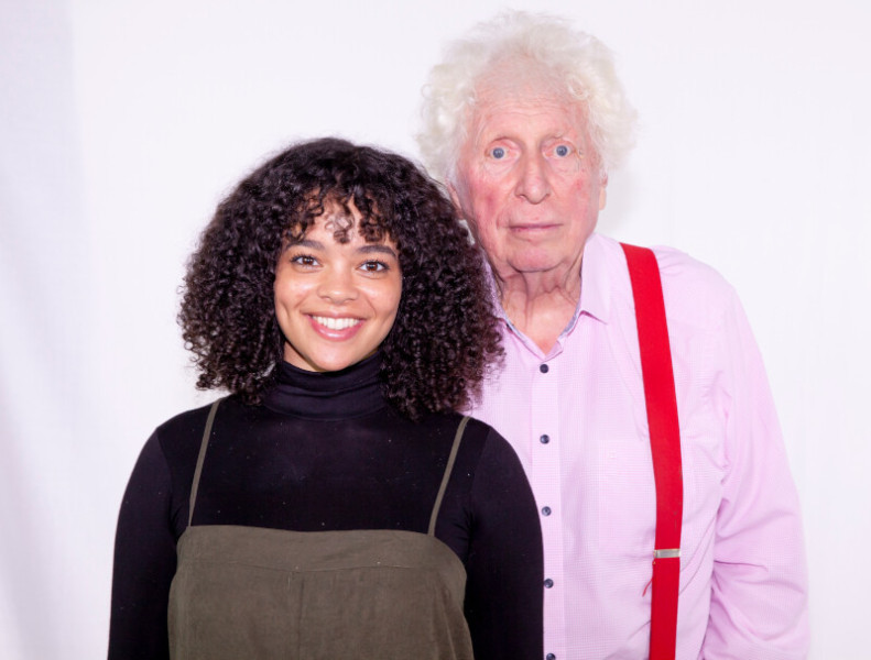 Lydia West and Tom Baker