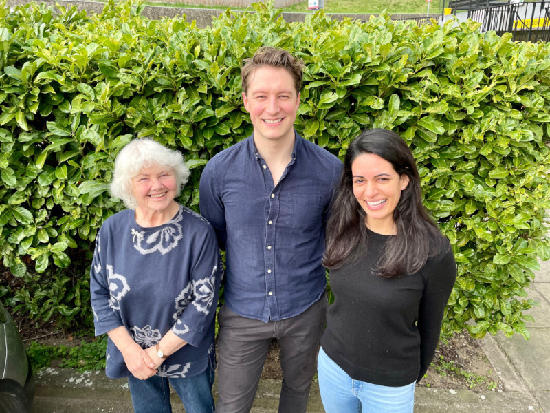 Annette Badland (Dorothy Stubbs), Lorne Macfadyen (Alan Stubbs) and Maya Saroya (Dr Marina Khatri)